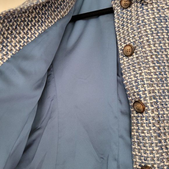 COPY - Talbots petite tweed blazer suit jacket size 4P blue white . - Picture 7 of 11